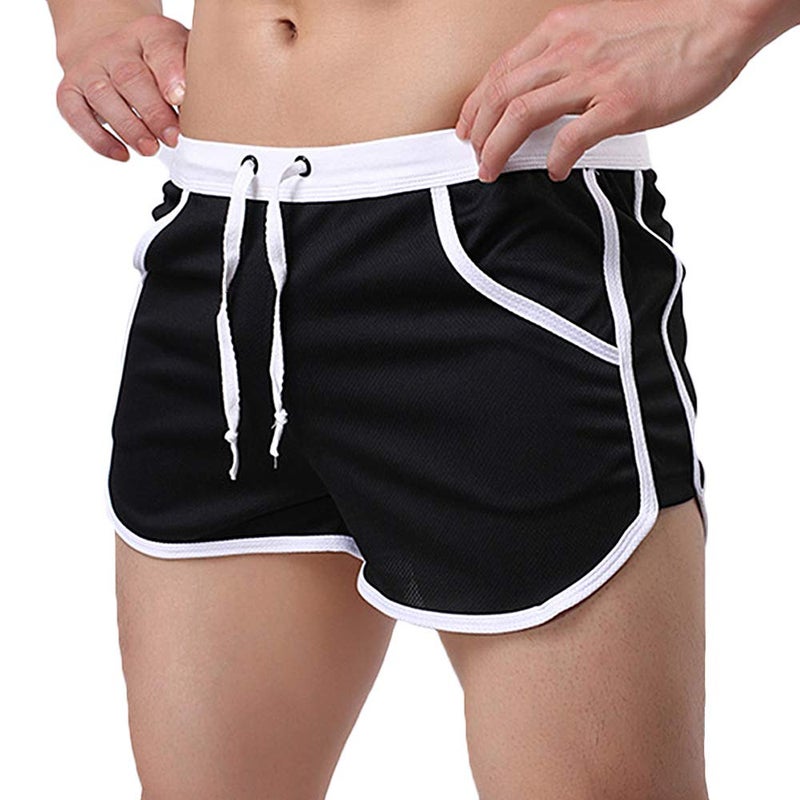 Rexcyril Men's Running Workout Bodybuilding Gym Shorts Athletic Sports Casual Short Pants Small Black - Image 1